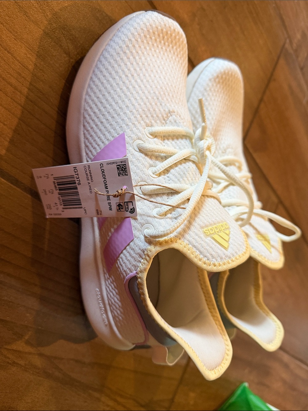 adidas Cloudfoam Women's Running Sneakers in Cream with Light Pink Accents